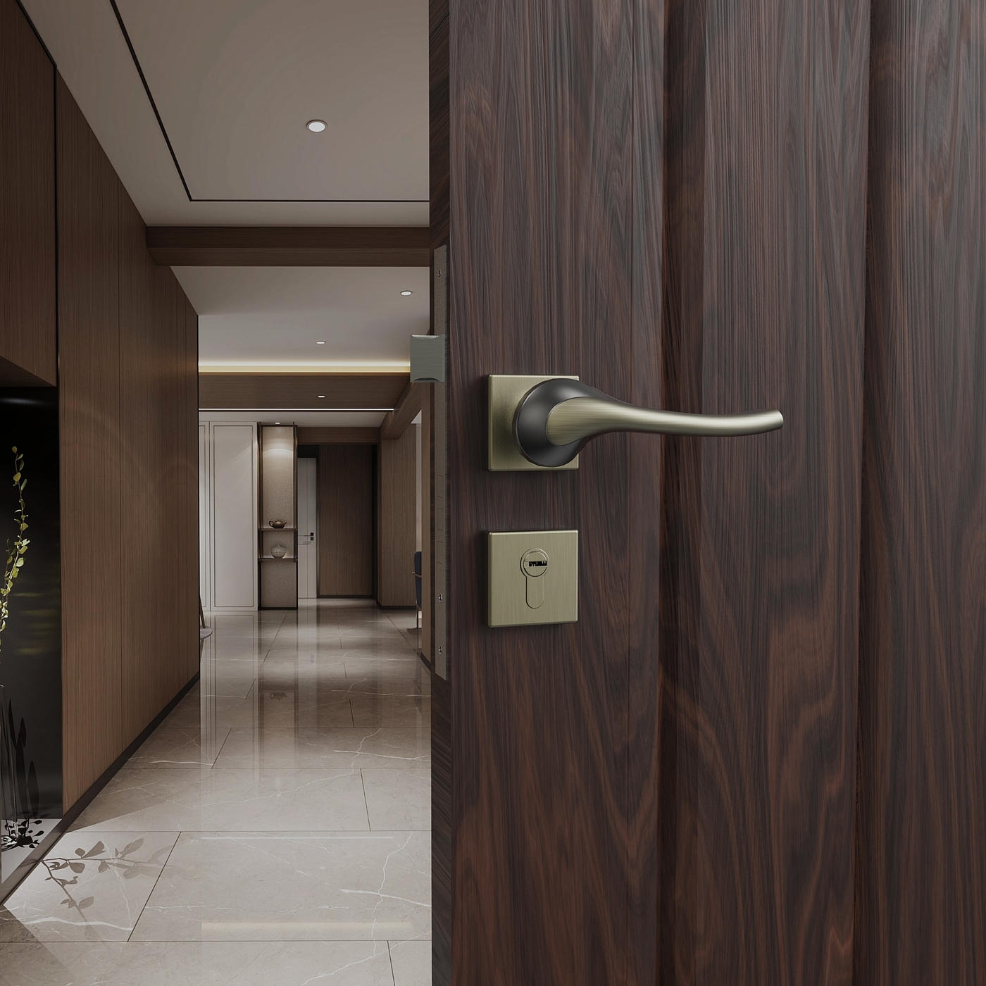 Door handle，Door lock，Split lock，lock，Mechanical lock，product design，