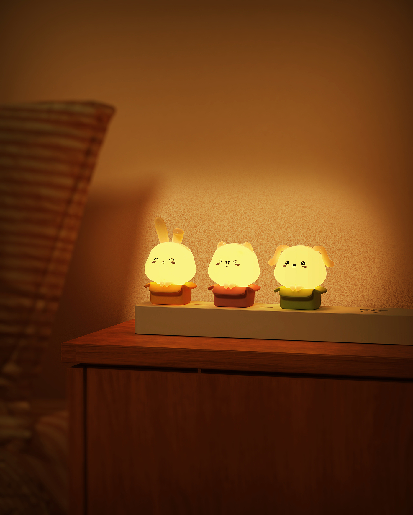 Voice Nightlight，Cute pet night light，Air conditioning partner，Colorful night light，BUNNY，PUPPY，Kitten，