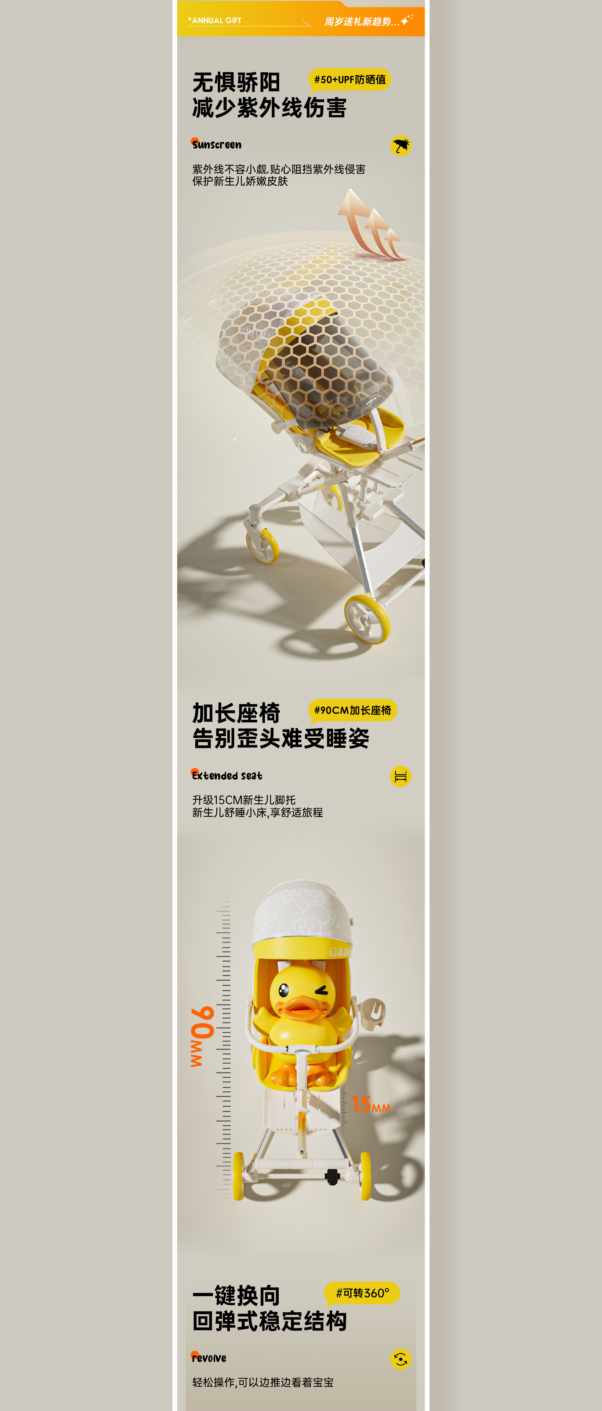 C4D rendering，Detail Page Collection，Mother and baby，Children carts，Stroller，