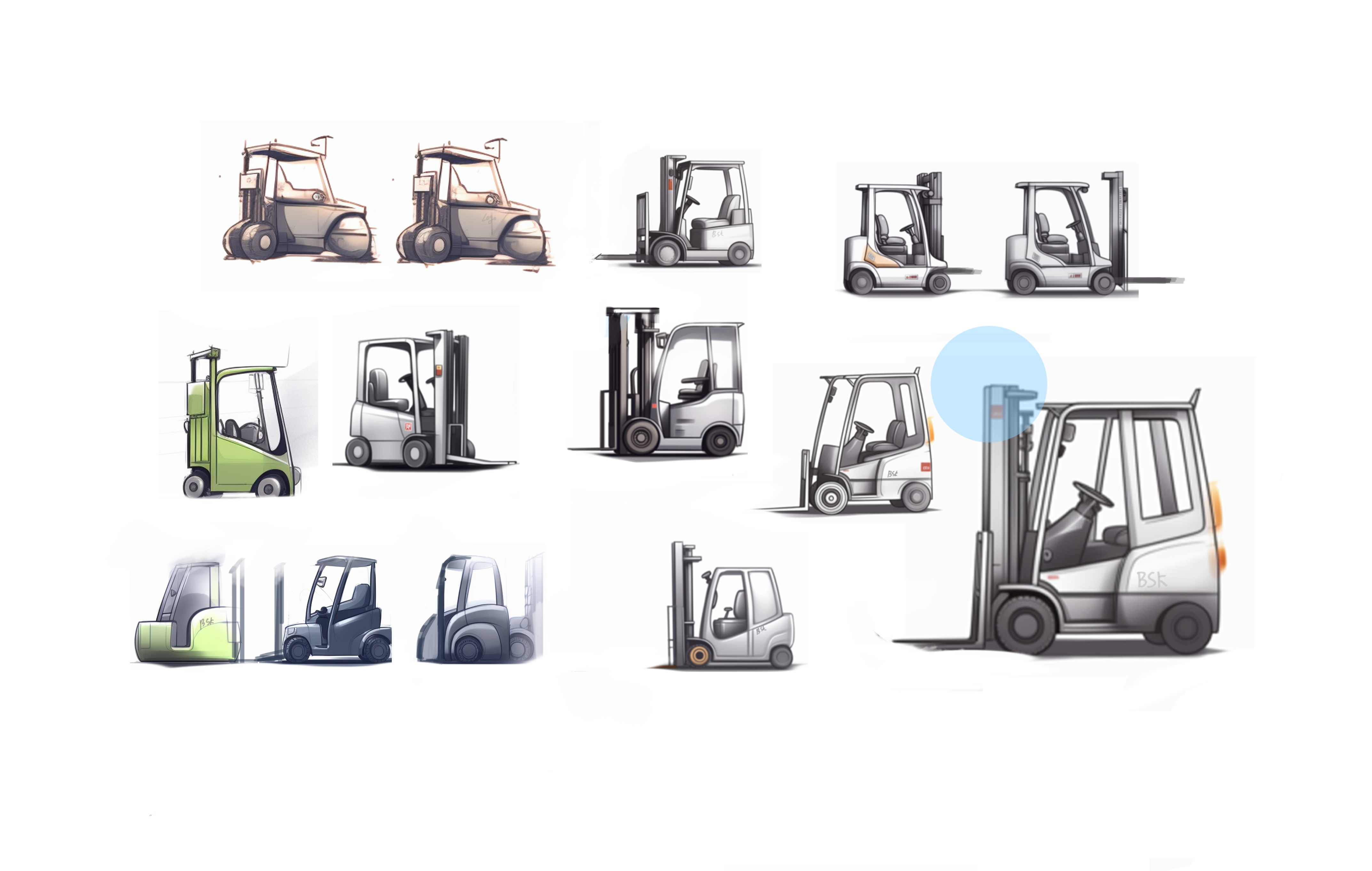 Four-wheel drive forklift，Electric forklift，Forklift，Industrial design company，Equipment appearance design，Besek design，