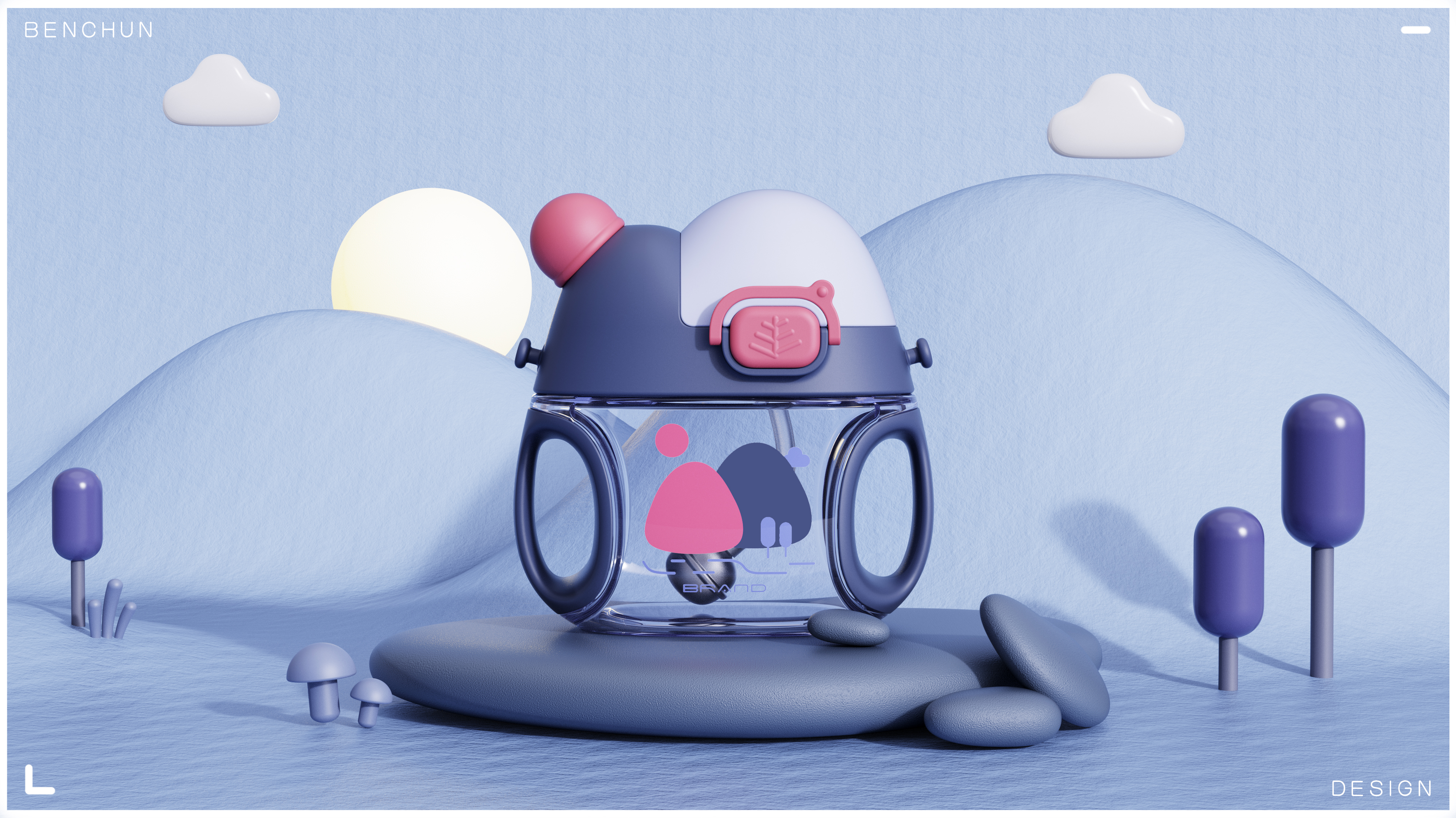 Double drinking cup, children's cup, children's double drinking cup, creative cup，