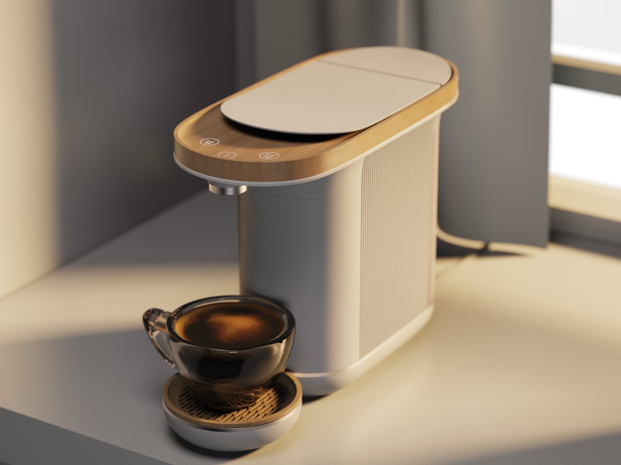 Coffee machine，woodiness，modularization，