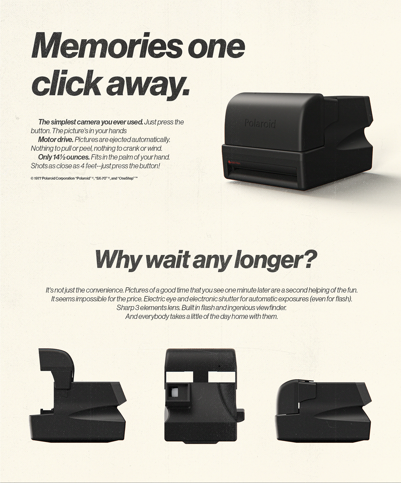 3D modeling，1980s，Polaroid，camera，