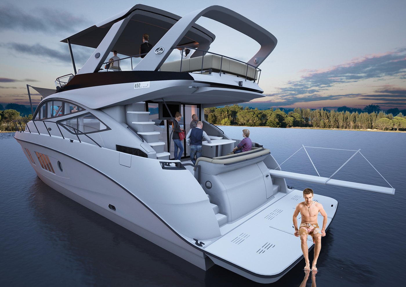 Sea Ray 650 L，white，yacht，vehicle，