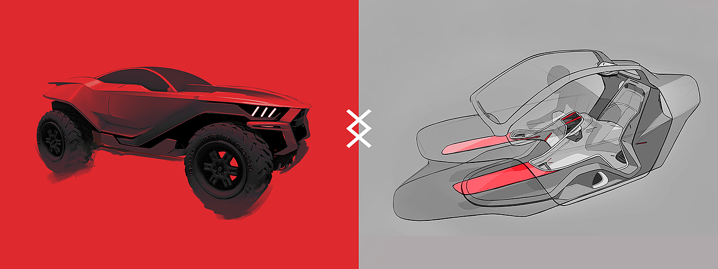 越野车，红色，概念设计，