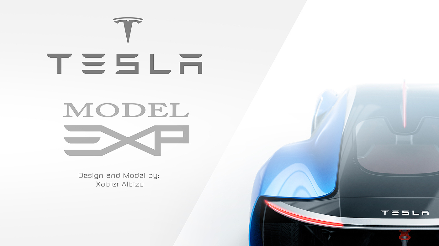 Tesla ModelEXP，blue，Cool，Sports car，vehicle，