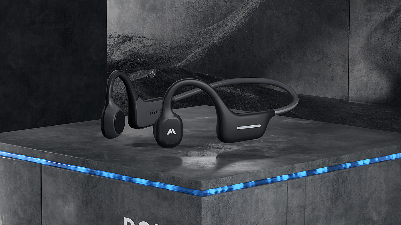 Bone conduction Bluetooth headset，Product video，CG video，dynamic design ，