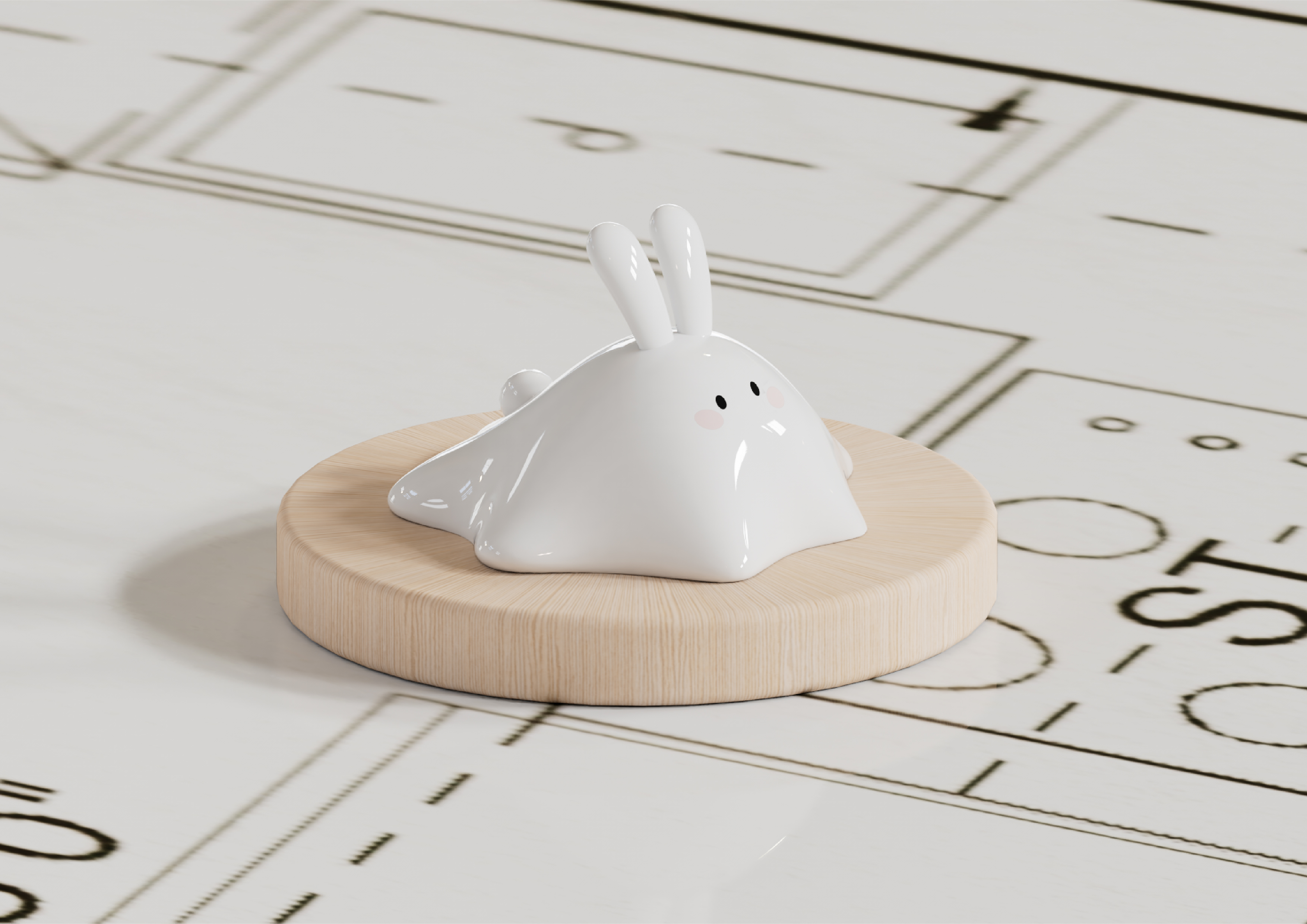 Cultural creation，Year of the Rabbit Cultural Creation，Zodiac Rabbit，Atmosphere lamp，c4d，Zbrush，product，Original works，