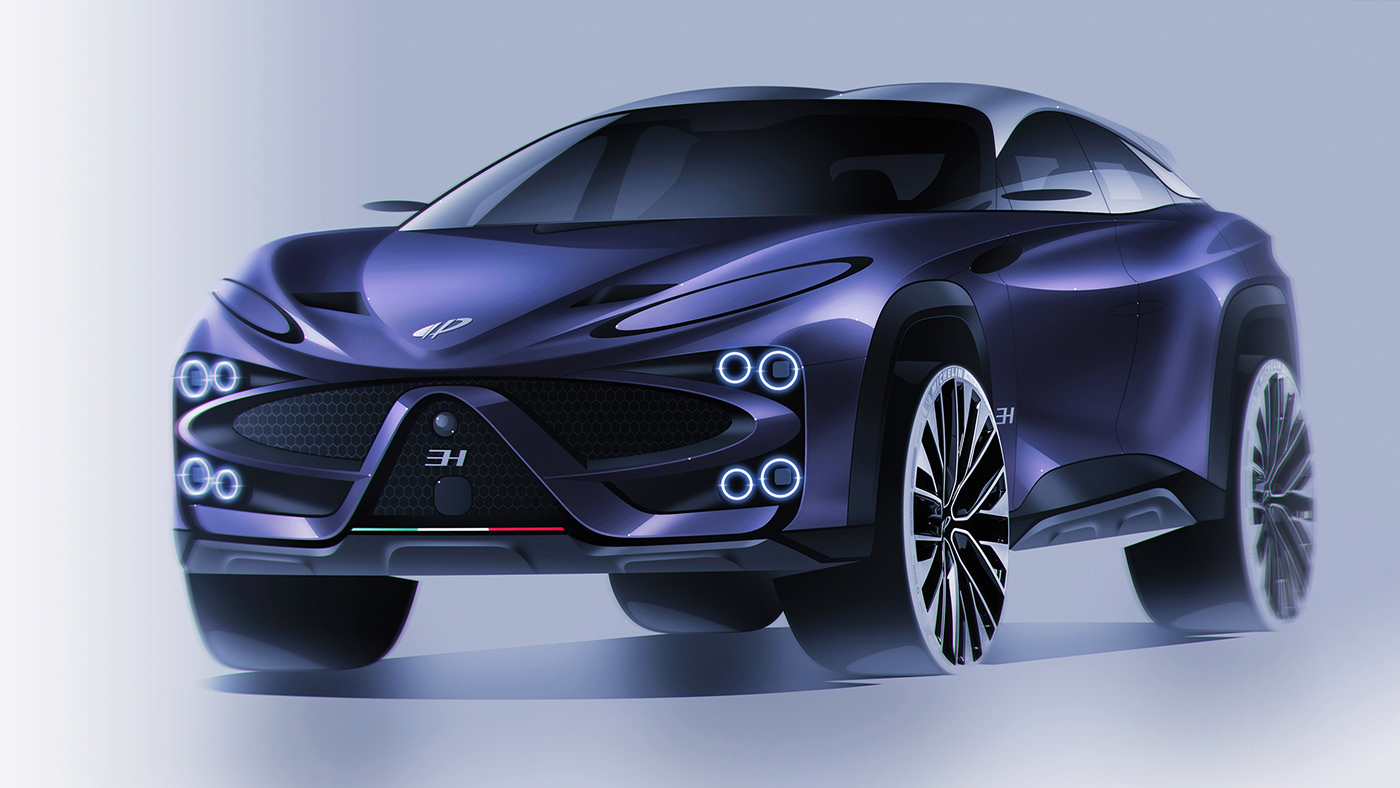 automobile，industrial design，suv，Design，design，Automobile design，Hand drawn，