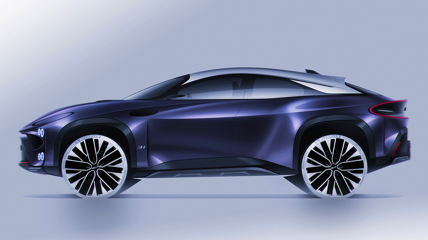 automobile，industrial design，suv，Design，design，Automobile design，Hand drawn，