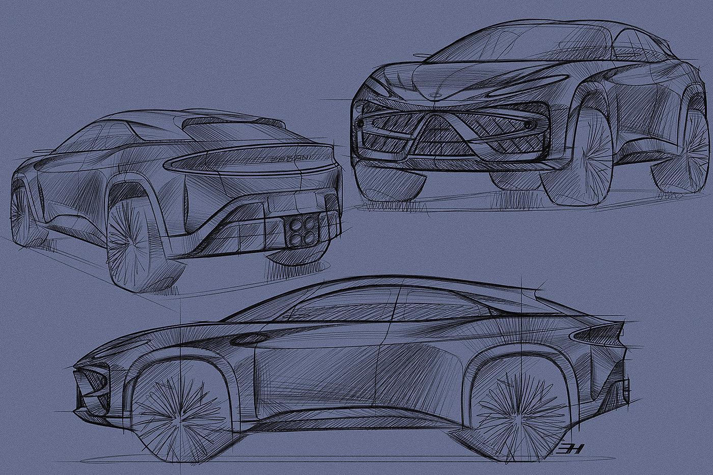 automobile，industrial design，suv，Design，design，Automobile design，Hand drawn，