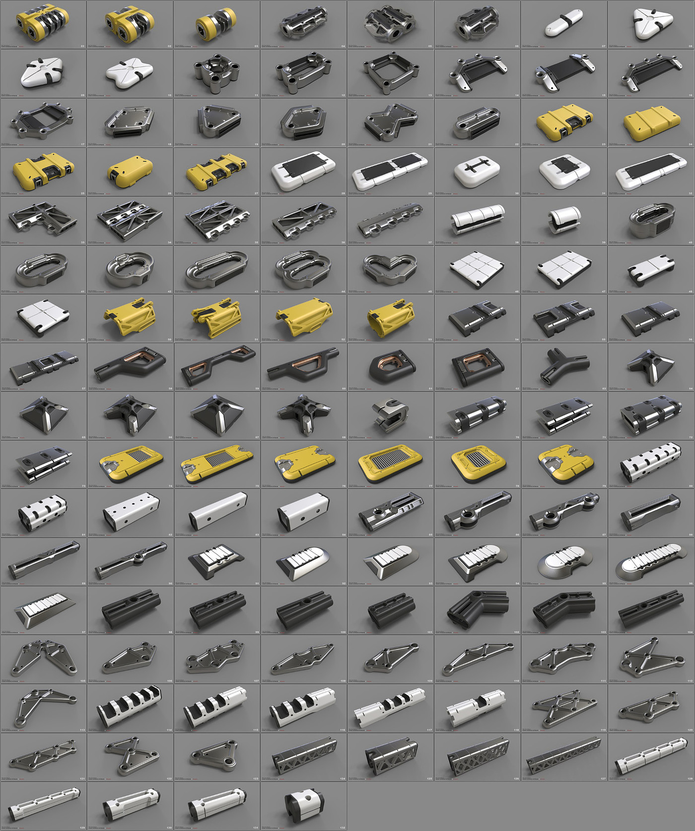 Explosion diagram，Industrial design parts，