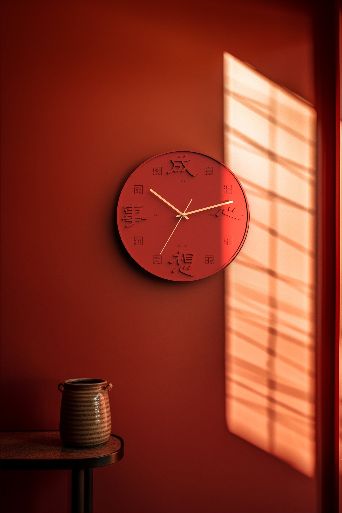 Wall clock，Cement wall clock，Chinese ornaments，