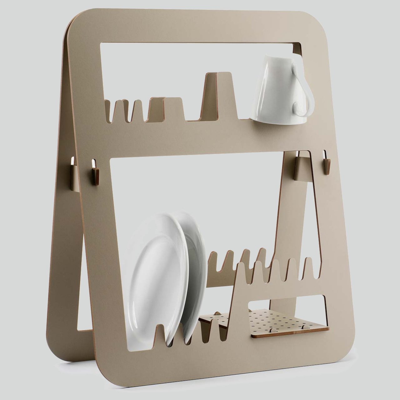 Dish rack，Flat packaging，wood，Flat packaging design，kitchenware，