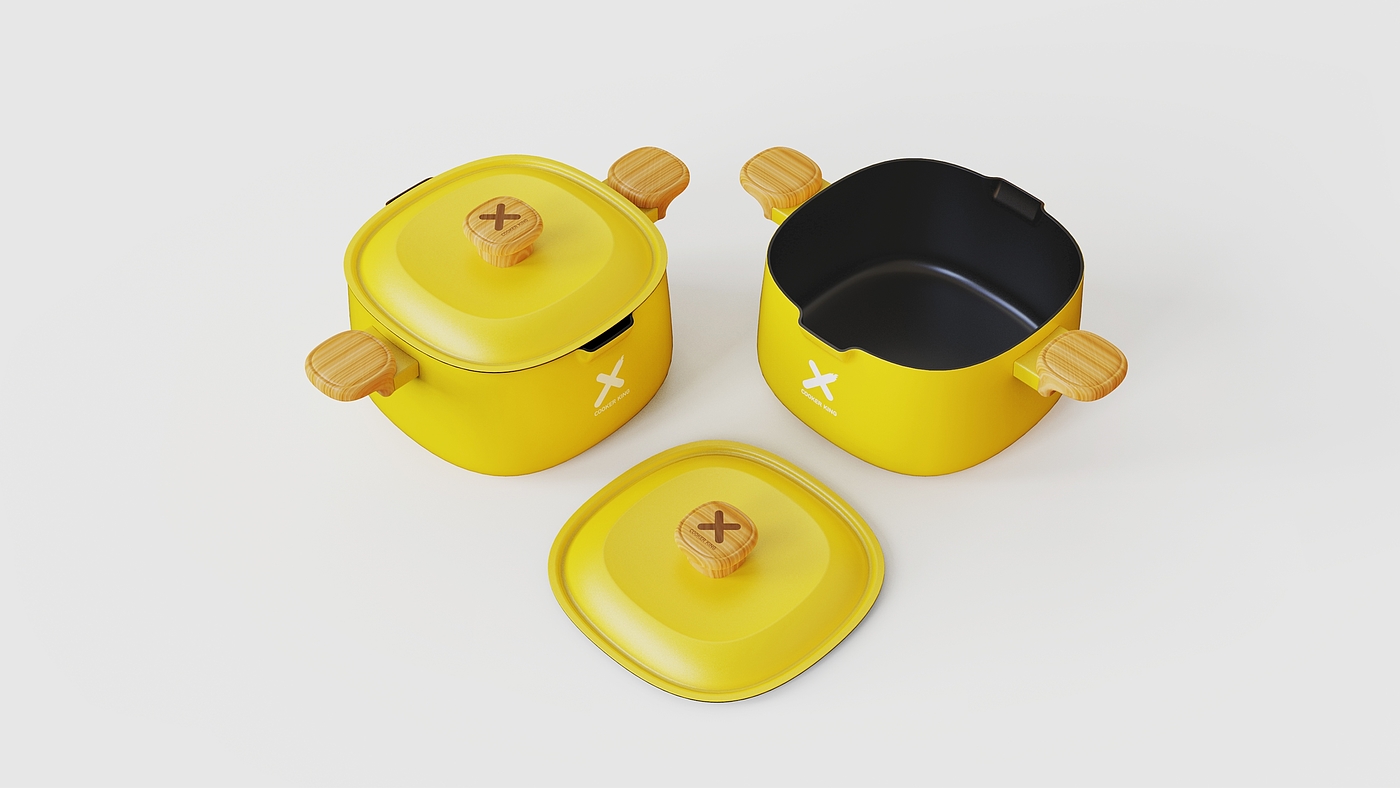 Cooking King，Set of tied pot，Small yellow duck series，cookware，Macaroon，