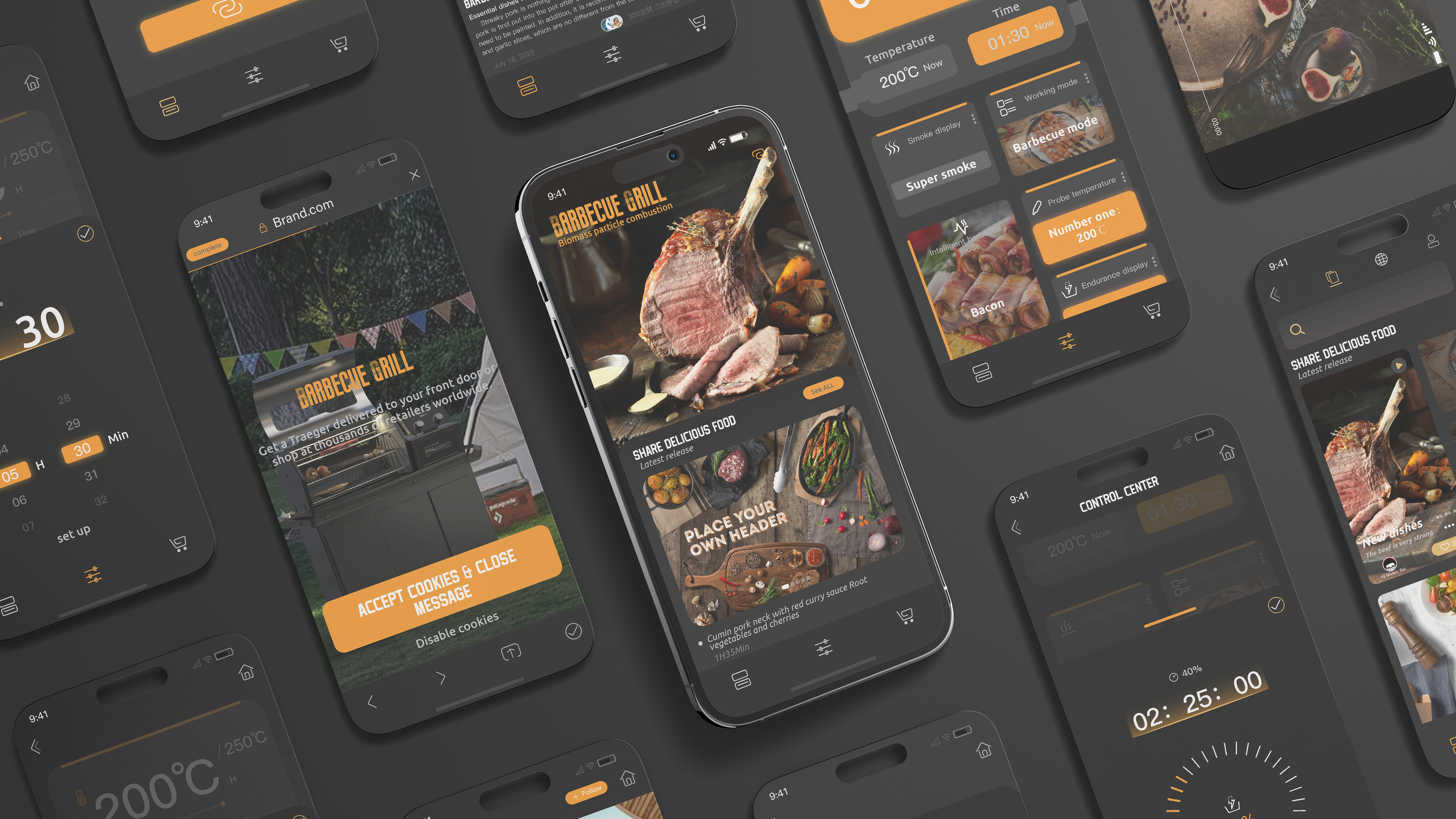 outdoors，household electrical appliances，barbecue，ui，interactive，