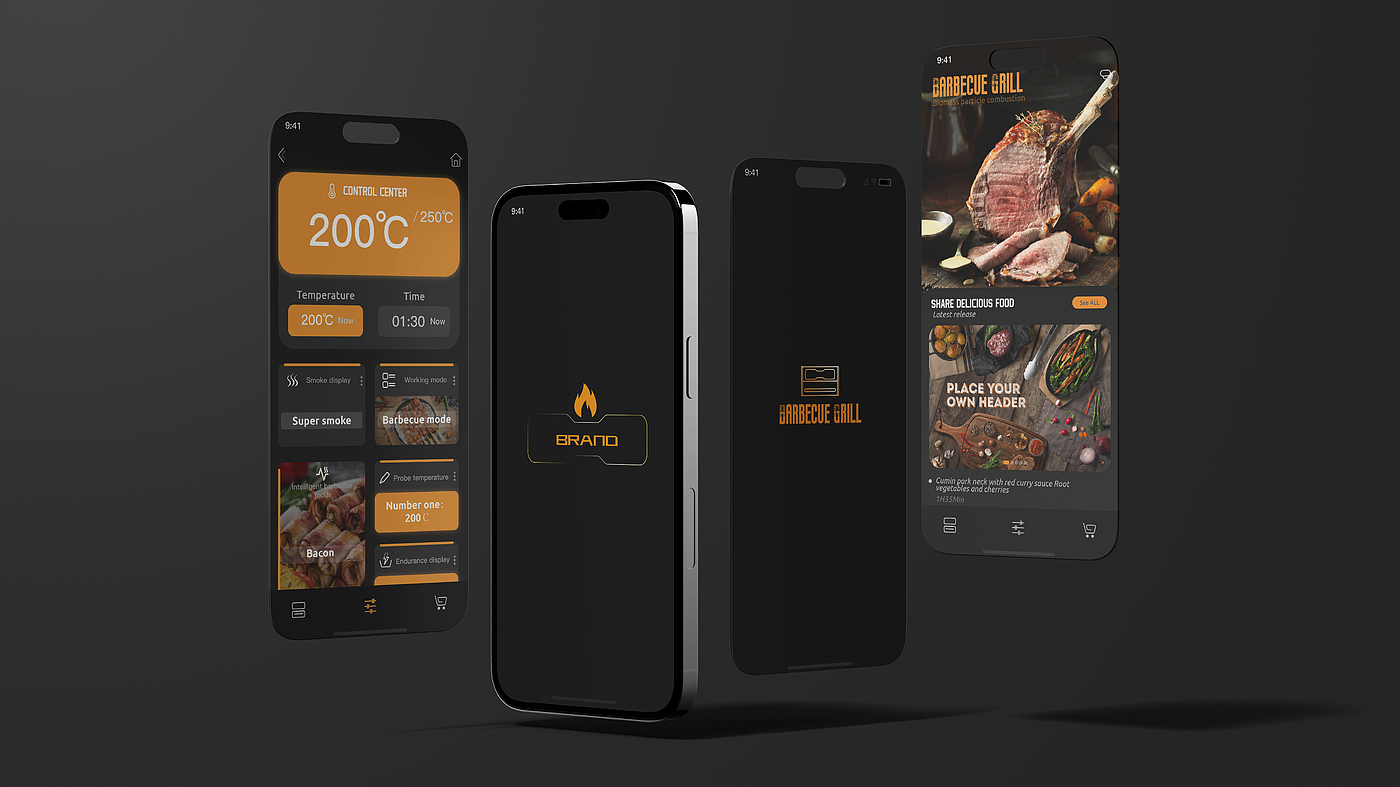 outdoors，household electrical appliances，barbecue，ui，interactive，