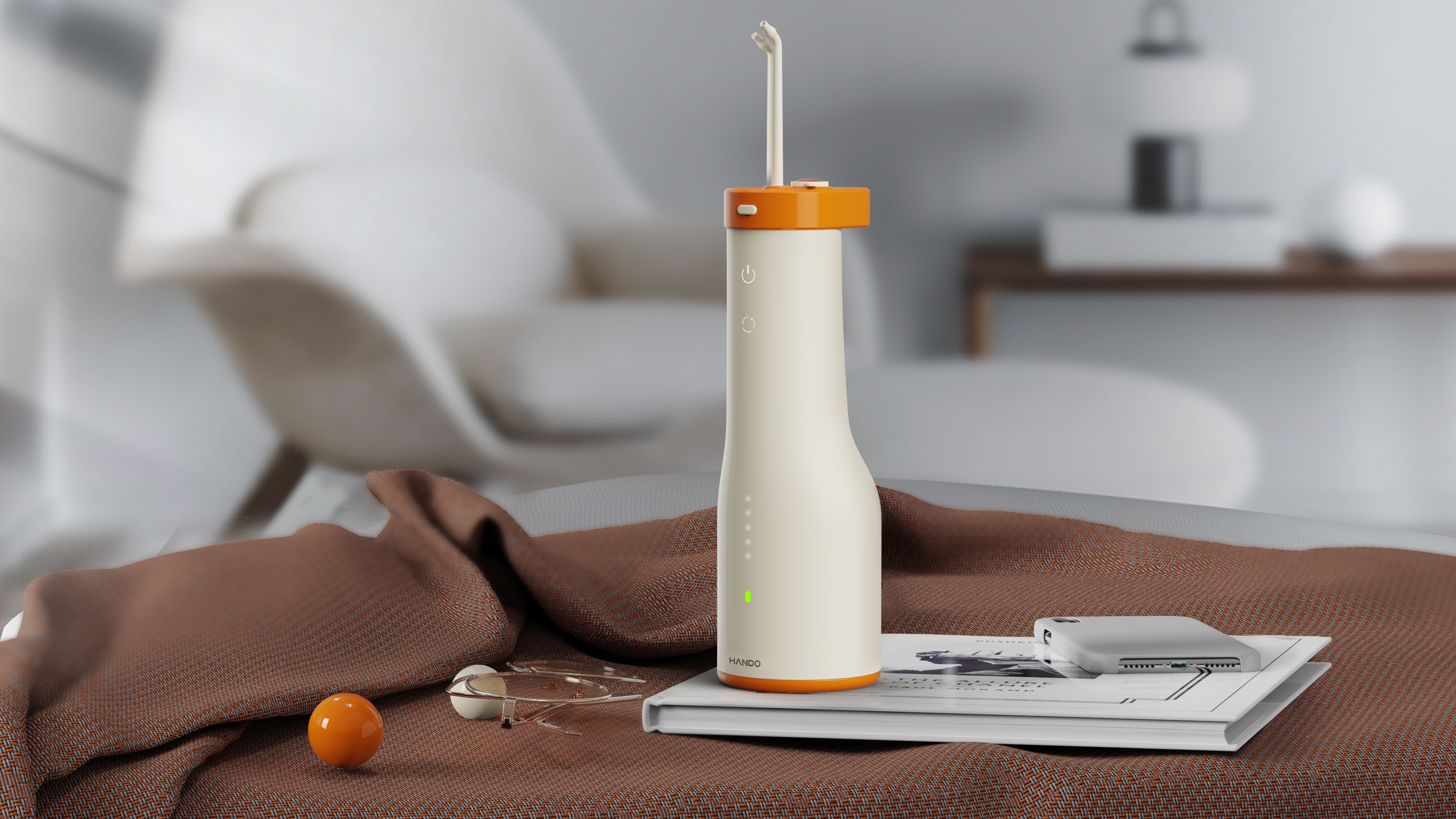 Dental punch design, technology plus orange, more intelligent，