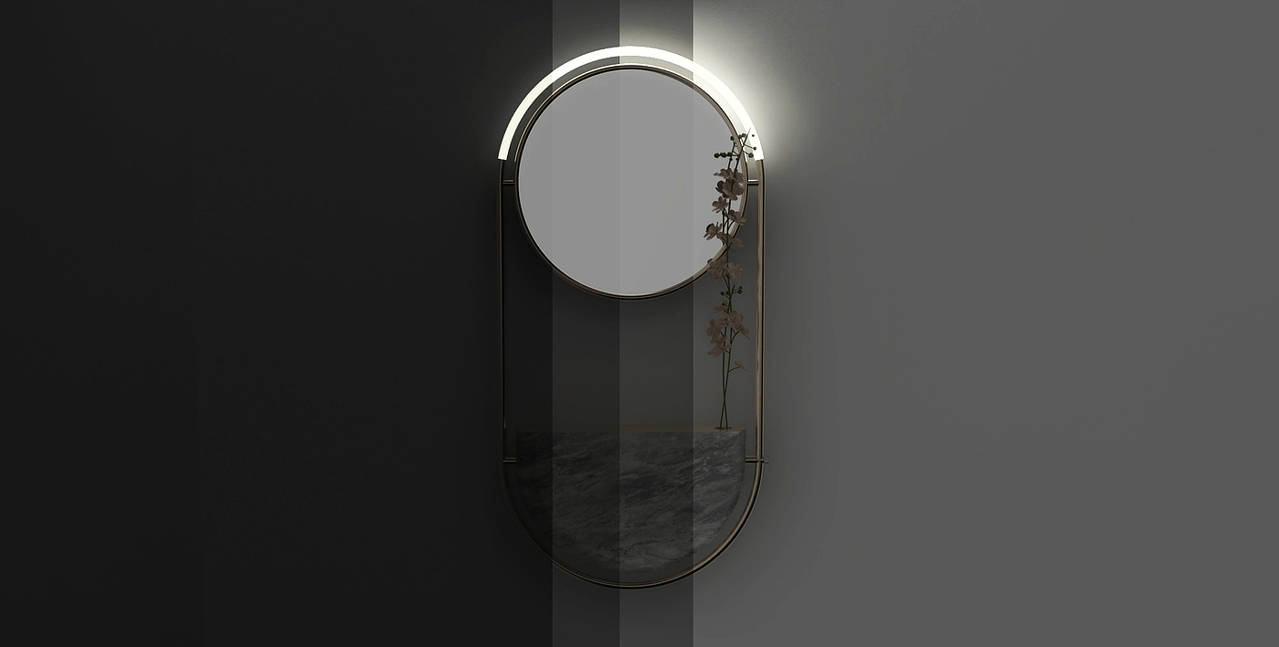 mirror，lighting，furniture，literature，vase，