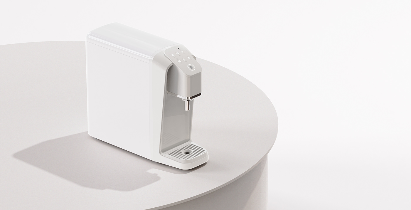 Water purifier，concise，white，visual，
