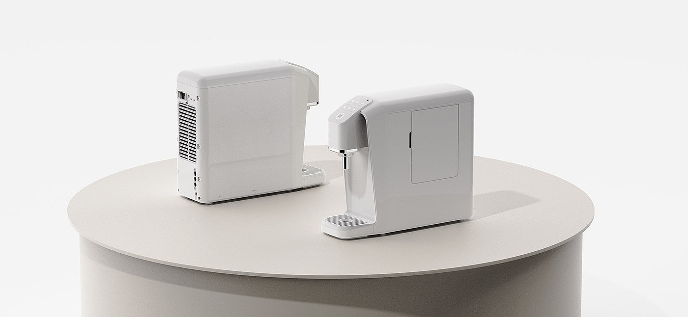 Water purifier，concise，white，visual，