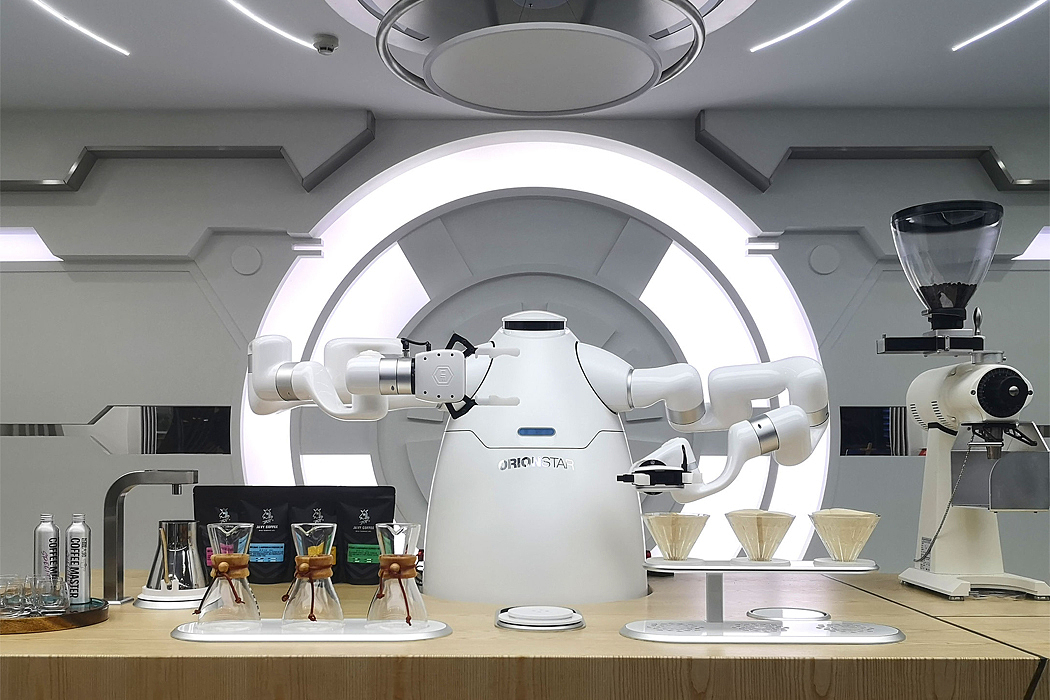 咖啡机，机器人，实用，便捷，