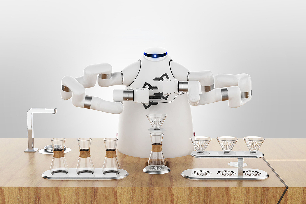 咖啡机，机器人，实用，便捷，