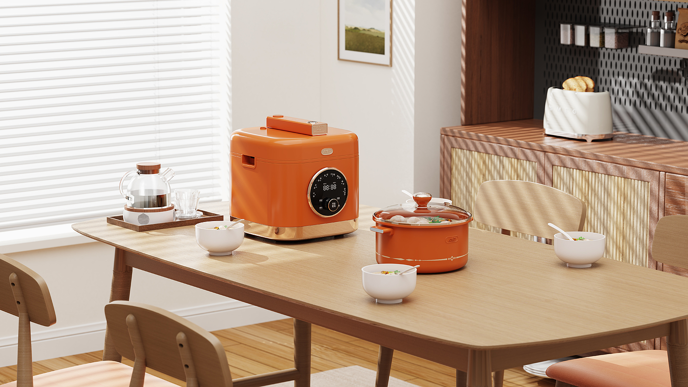 rice cooker，Electric pressure cooker，Retro style，Steam Age，Kitchen appliances，Trendy，small home appliances，serialization，