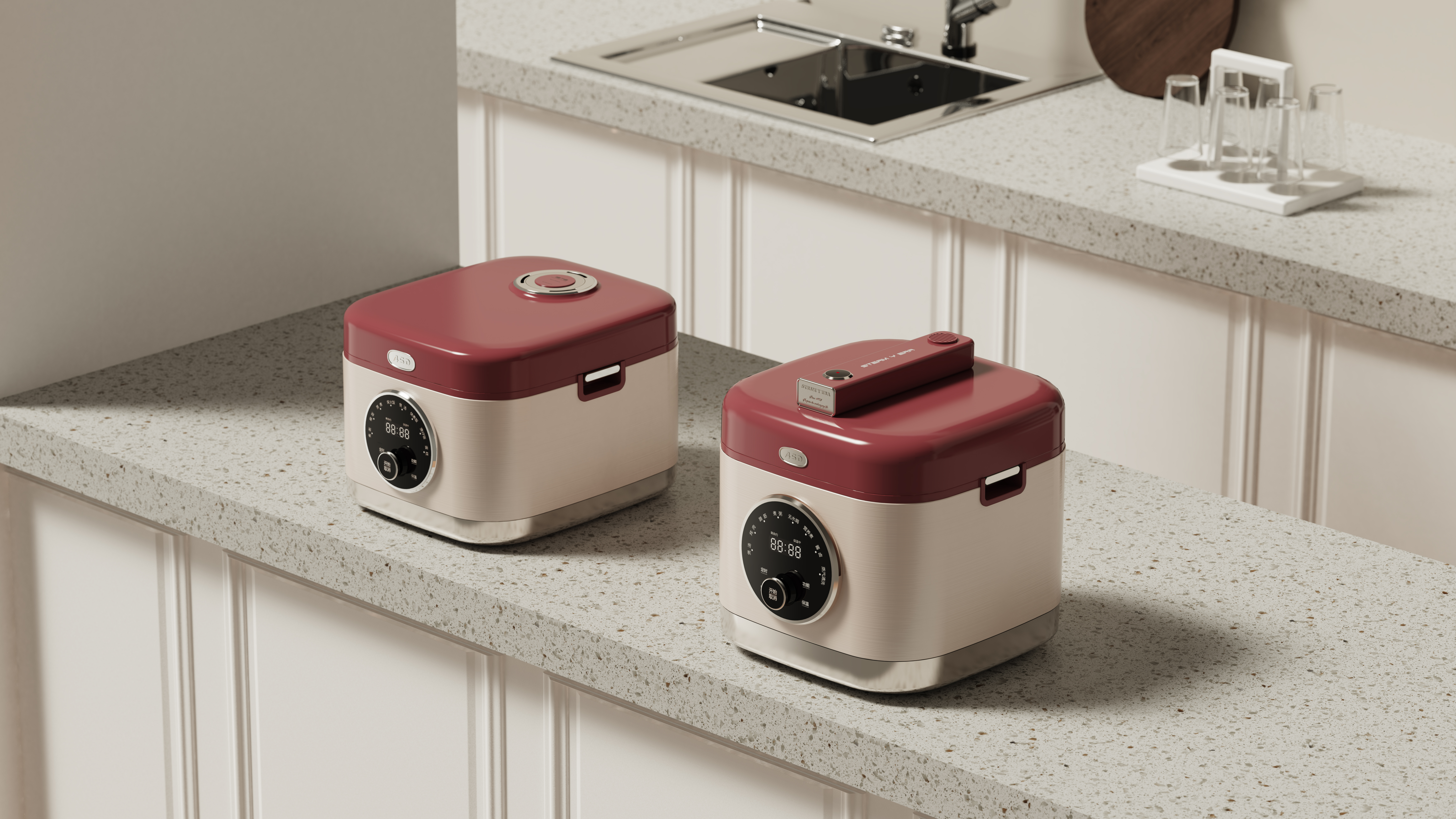 rice cooker，Electric pressure cooker，Retro style，Steam Age，Kitchen appliances，Trendy，small home appliances，serialization，