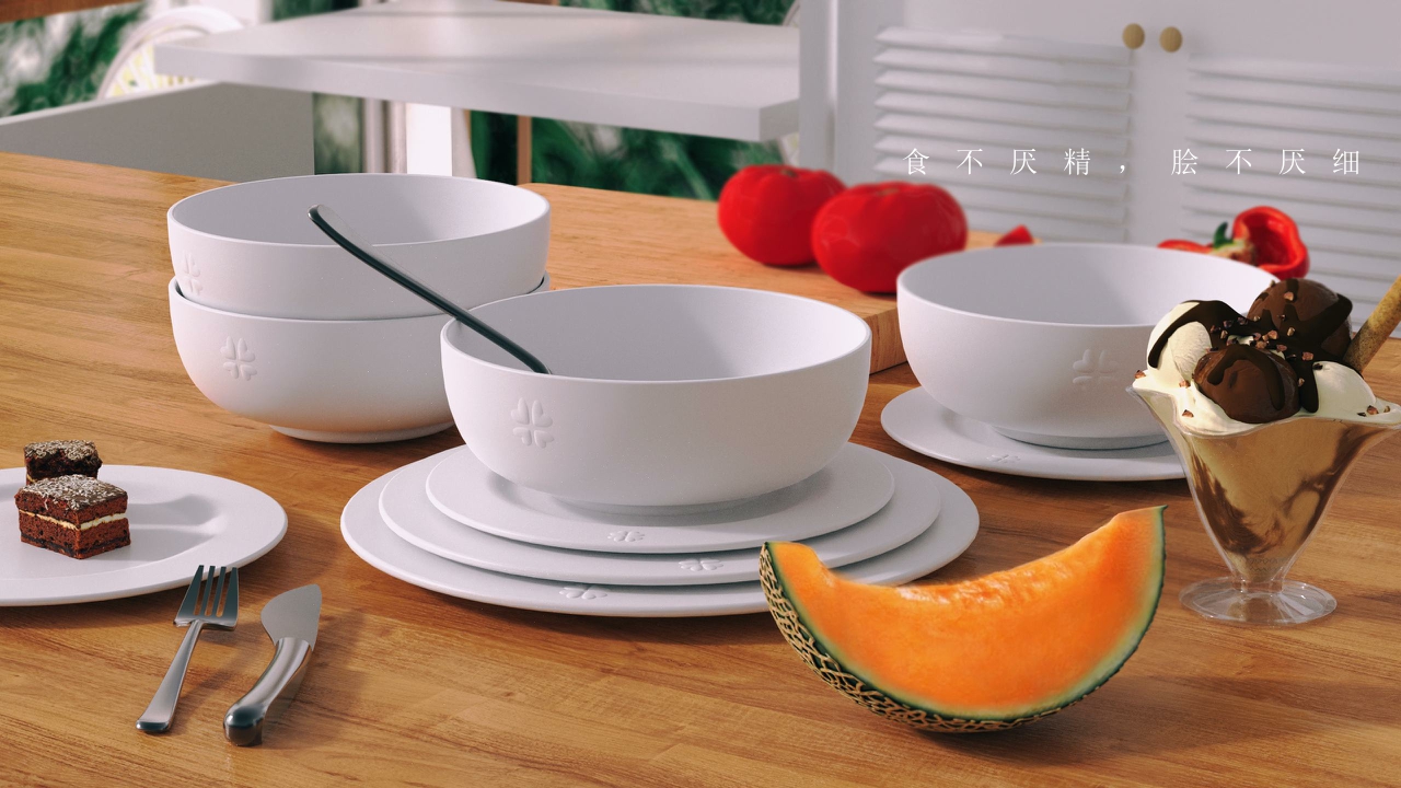 # Tableware，# plate，# Four-piece，# Kitchen Supplies，