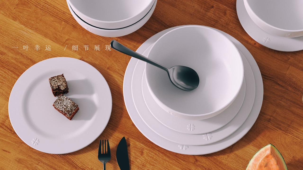 # Tableware，# plate，# Four-piece，# Kitchen Supplies，