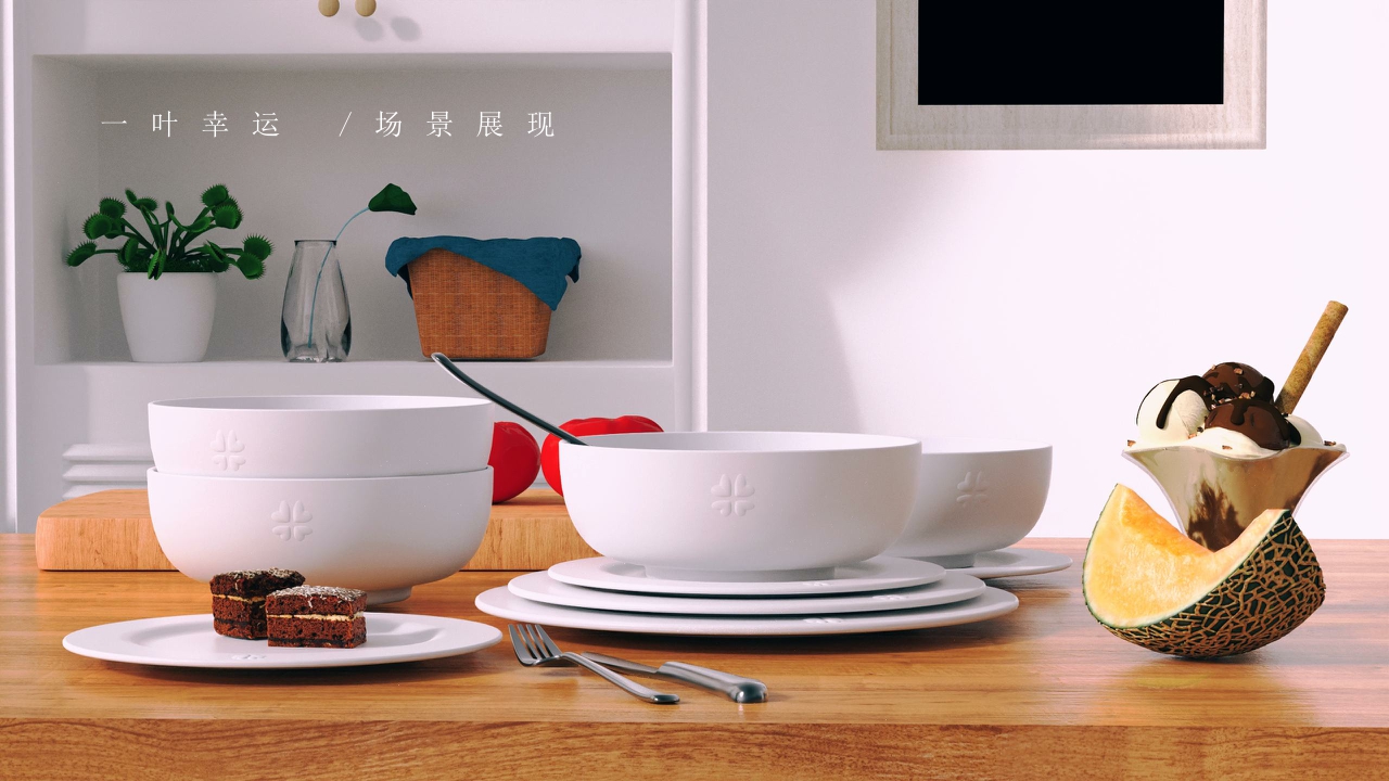 # Tableware，# plate，# Four-piece，# Kitchen Supplies，