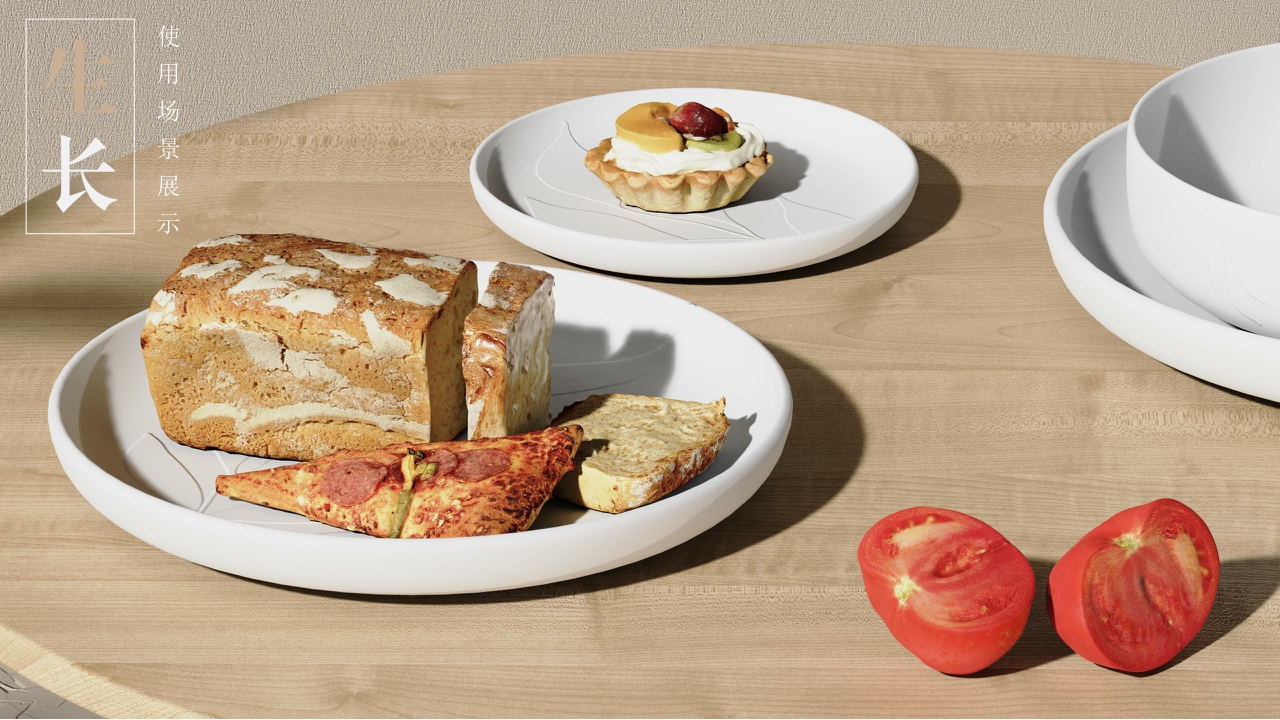 # Tableware，# plate，# Four-piece，# Kitchen utensils，# Growth，