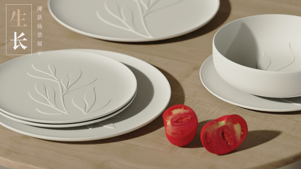 # Tableware，# plate，# Four-piece，# Kitchen utensils，# Growth，