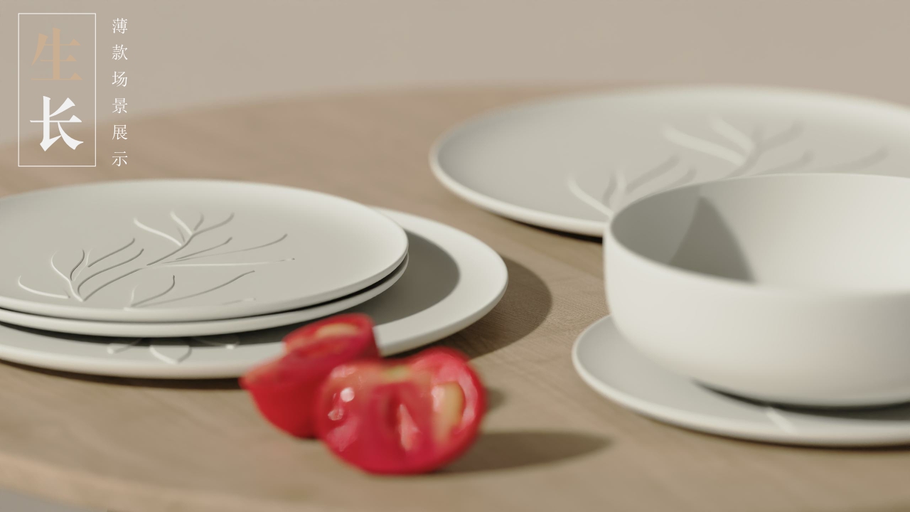 # Tableware，# plate，# Four-piece，# Kitchen utensils，# Growth，