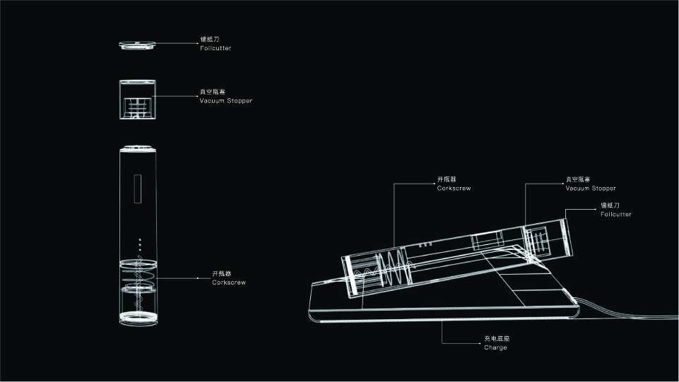 product design，industrial design，Wine bottle opener，