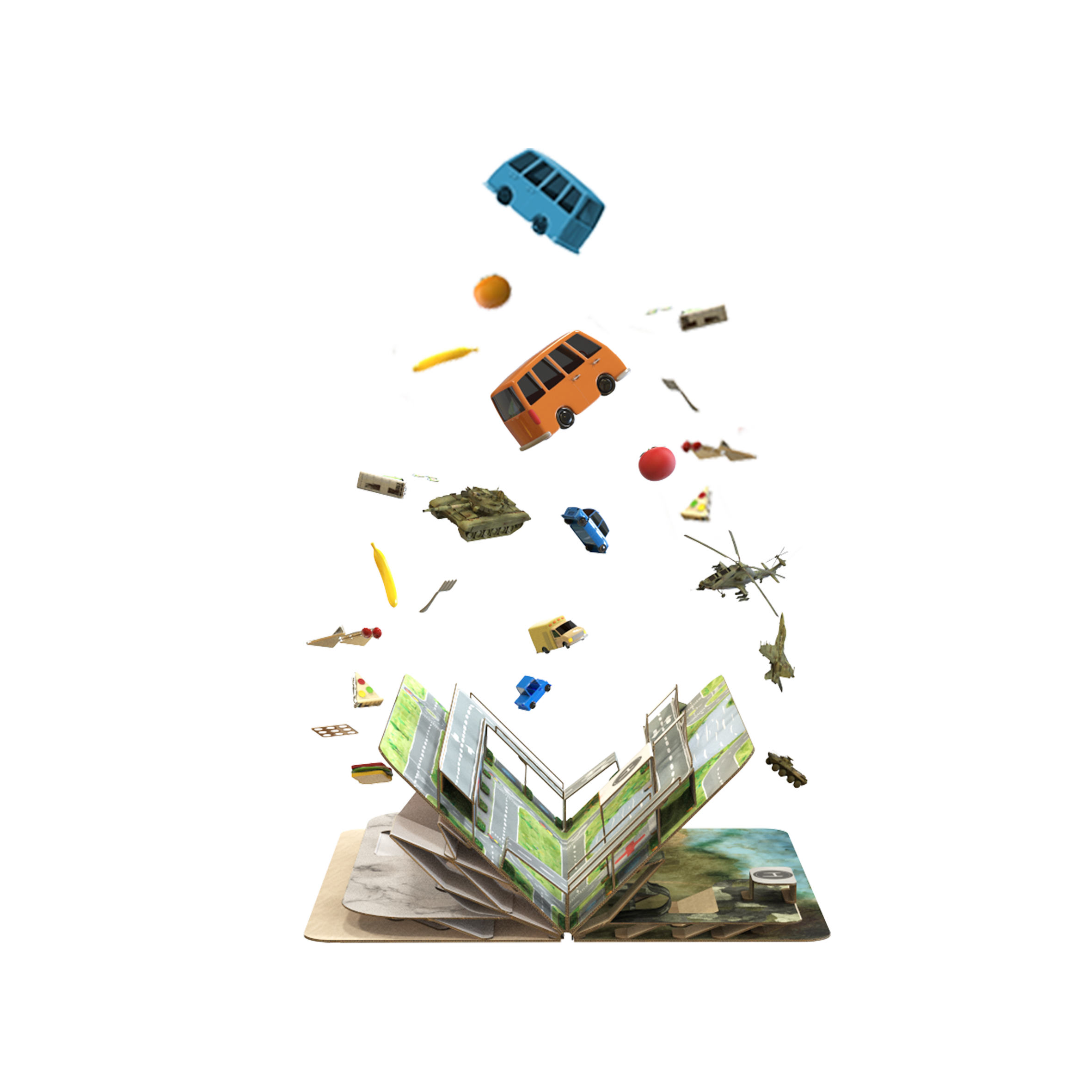 Toys，Toy Scene，fold，Corrugated paper，children，Children's home，Children's entertainment，Home entertainment，