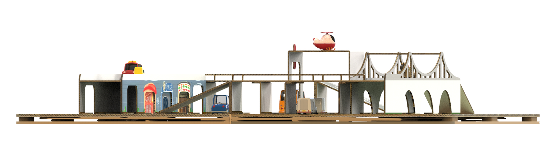 Toys，Toy Scene，fold，Corrugated paper，children，Children's home，Children's entertainment，Home entertainment，