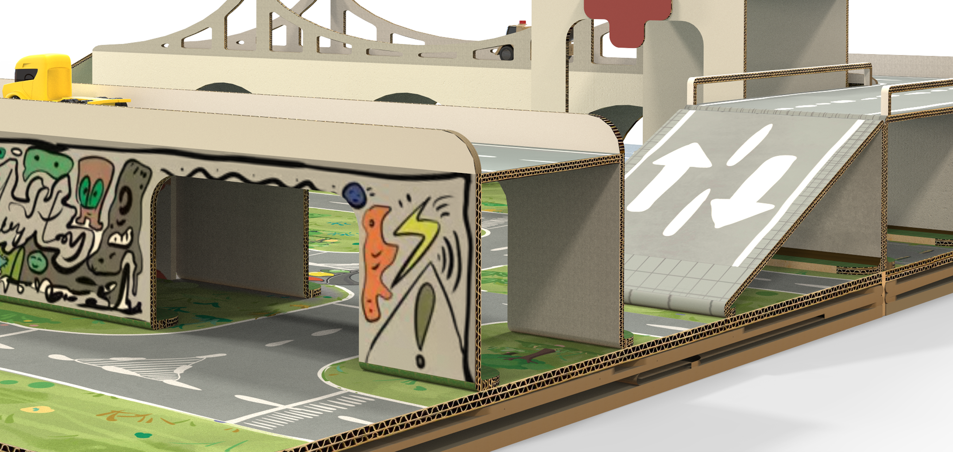 Toys，Toy Scene，fold，Corrugated paper，children，Children's home，Children's entertainment，Home entertainment，