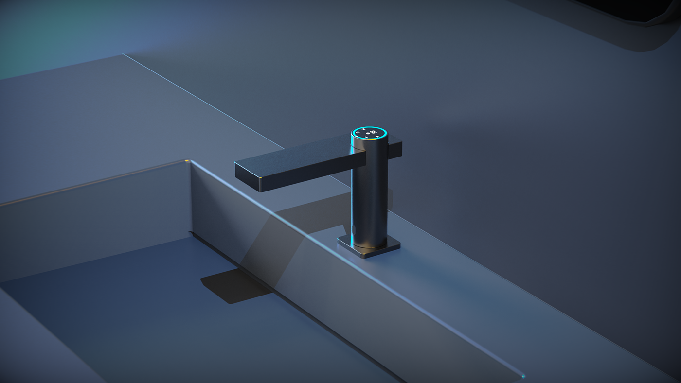Intelligent digital display with atmosphere lamp basin faucet，