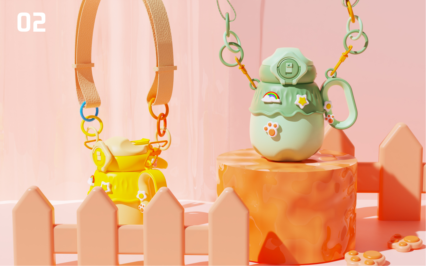 industrial design，articles for daily use，children，Water cup，girl student，