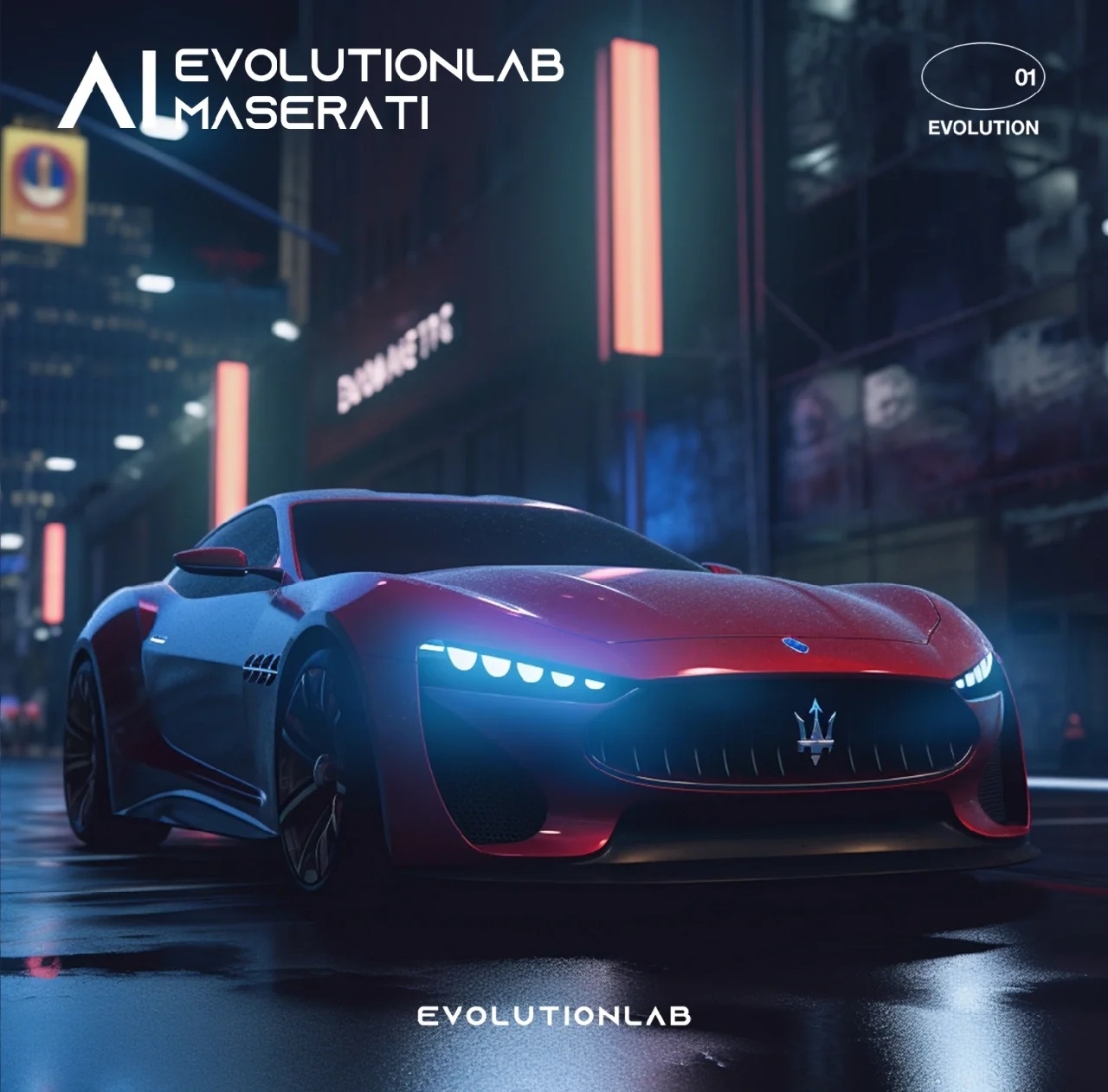 Maserati，Design，industrial design，Cyberpunk，automobile，vehicle，Sense of future，AI design，