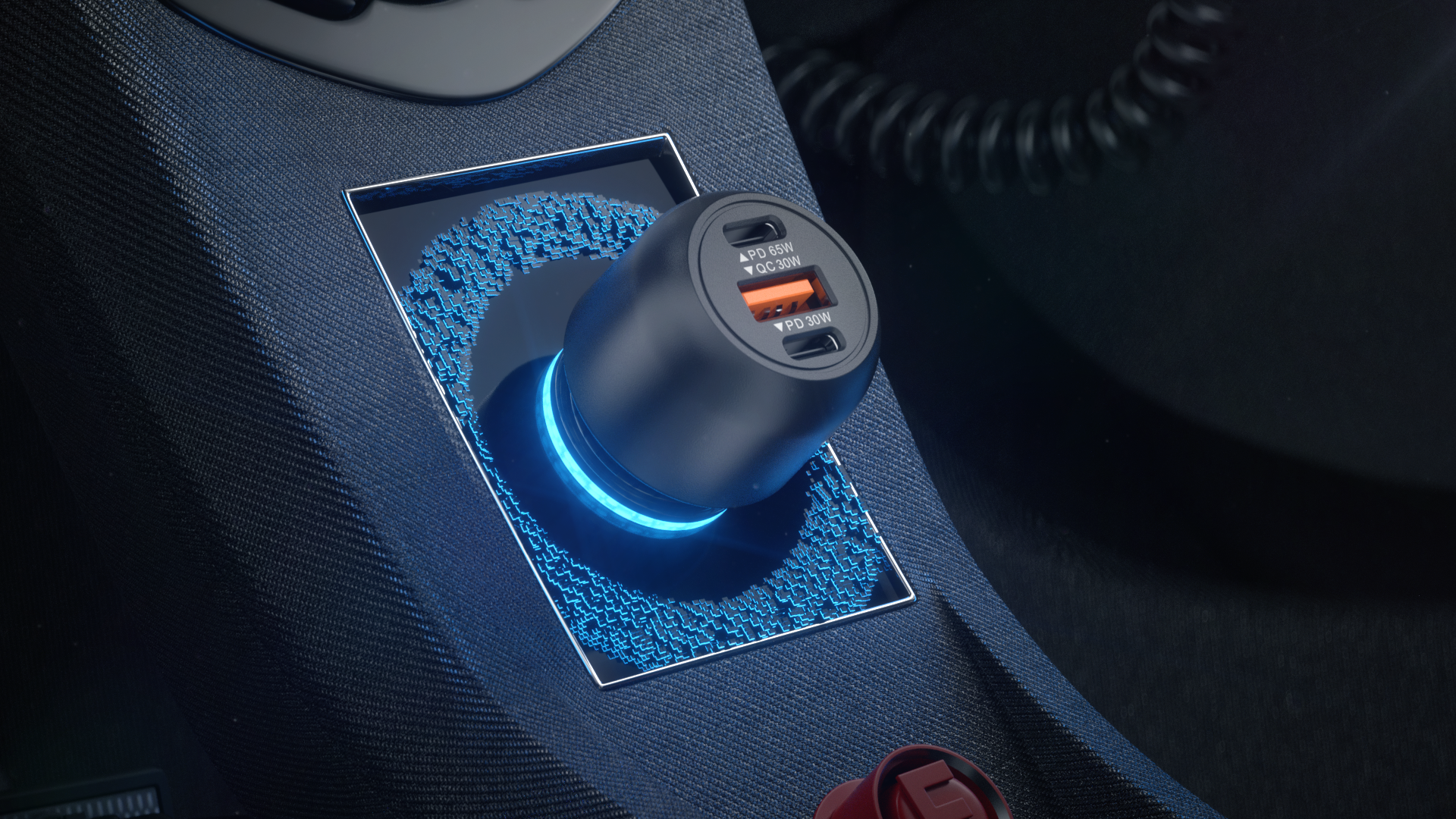 Car charger，Product real shot，CG video，Product animation，dynamic design ，