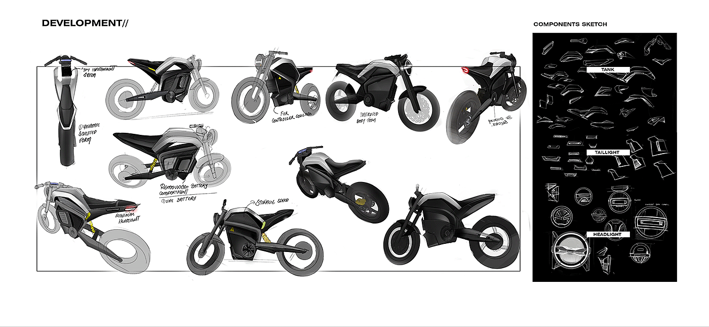 Electric motorcycle，vehicle，RAGNAR，conceptual design，