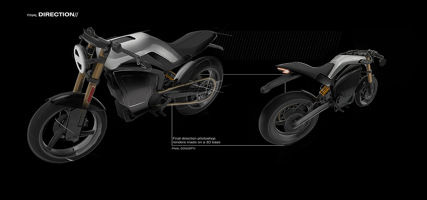 Electric motorcycle，vehicle，RAGNAR，conceptual design，