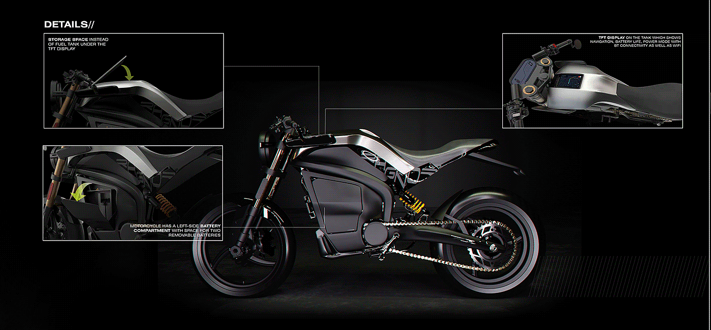 Electric motorcycle，vehicle，RAGNAR，conceptual design，