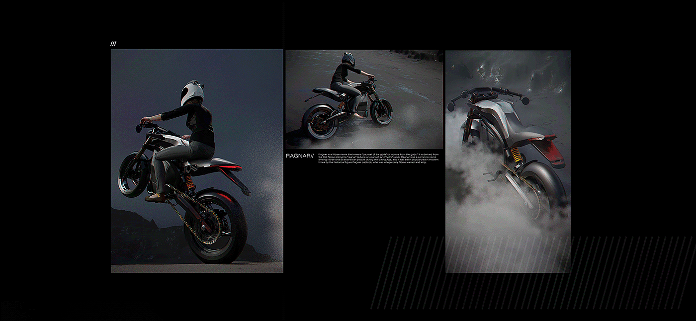 Electric motorcycle，vehicle，RAGNAR，conceptual design，