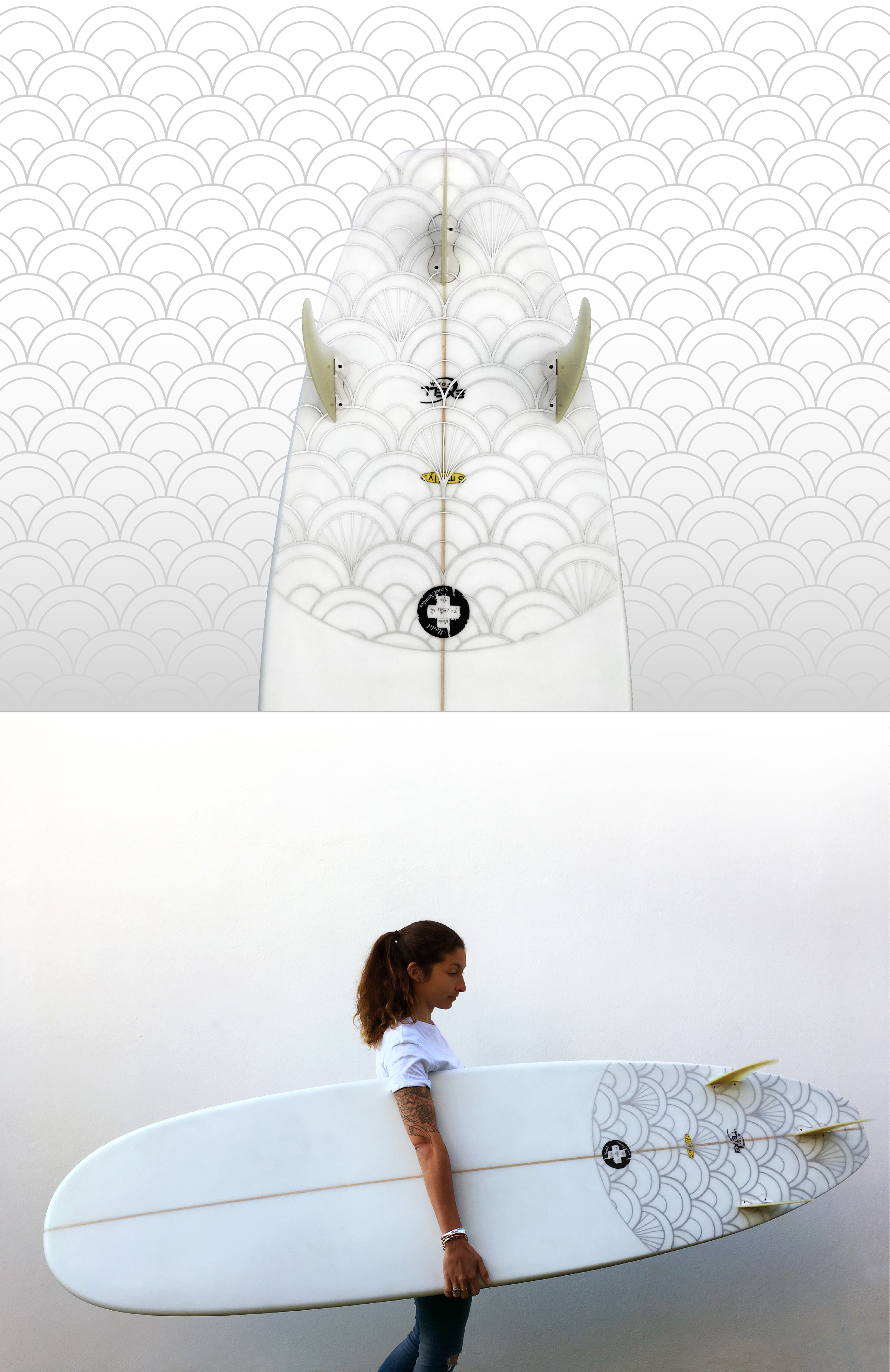 Collab，Surf board，product design，white，