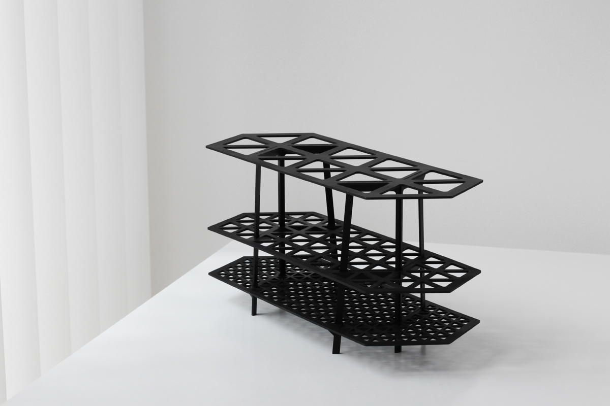 Gridded Shelf，Hayo Gebauer，black，grid，goods shelves，