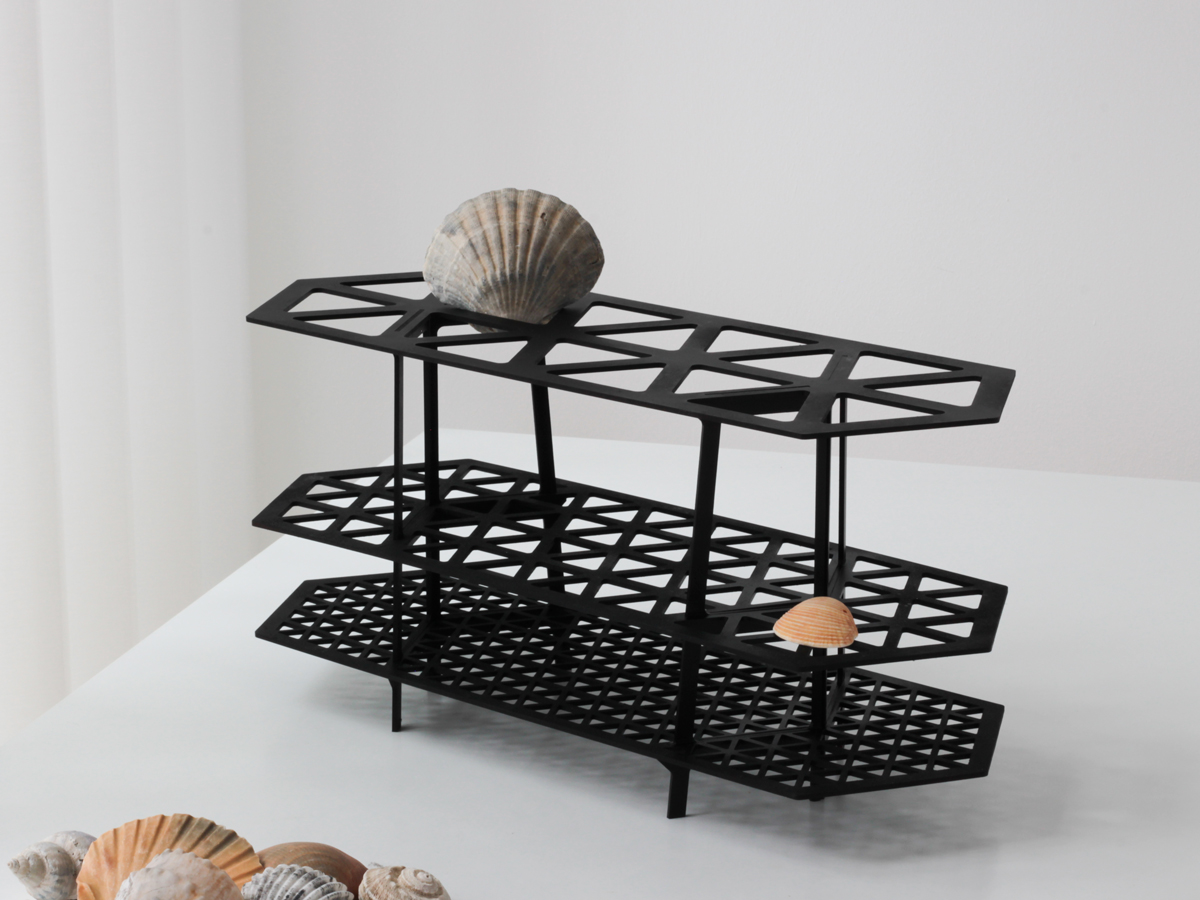Gridded Shelf，Hayo Gebauer，black，grid，goods shelves，